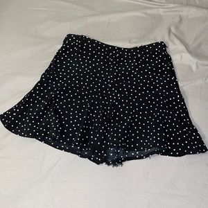Zara Basic Black White Poka Dot Mini Skirt/Skort